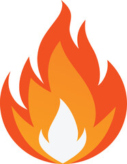 Fire Flame Icon Isolated on White Background