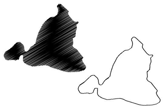 Northbrook island (Russia, Russian Federation, Franz Josef Land archipelago) map vector illustration, scribble sketch Northbrook map
