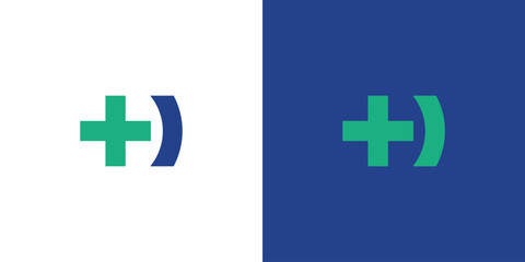 Obraz premium Simple and modern letter H combination health logo design