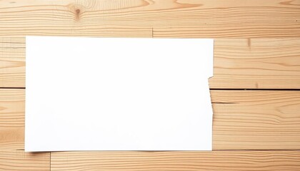 Naklejka premium A blank sheet of white printer paper lies flat on a wooden surface, recycled, clean