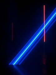 Streaks of electric blue paint the void, starkly illuminated against oppressive darkness,  isolated,  light streaks