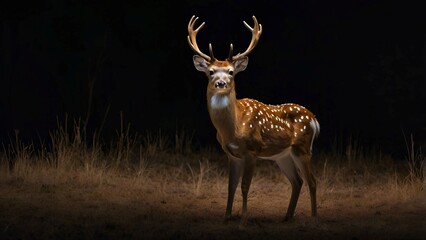 Obraz premium axis deer standing alert