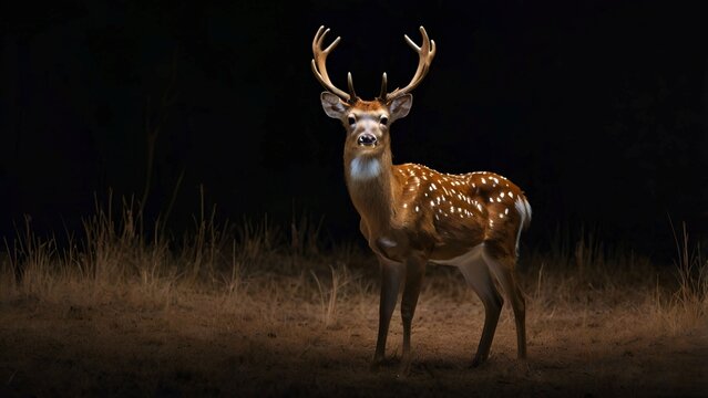 axis deer standing alert