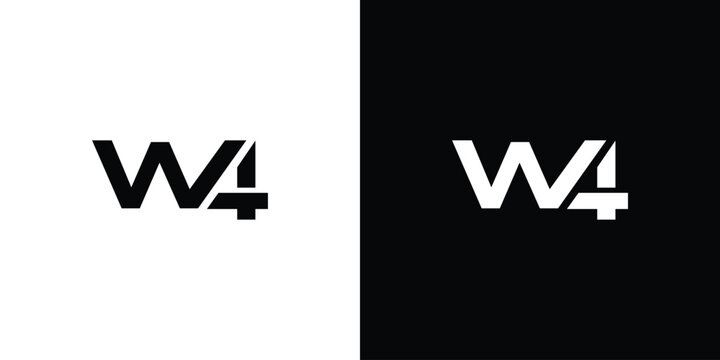 unique and modern W4 logo design