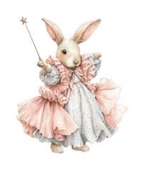 Fototapeta premium PNG Charming rabbit fairy illustration.