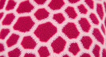 Obraz premium Vibrant pink and white abstract patterned fabric close up