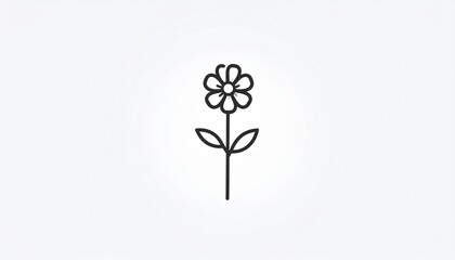 Obraz premium Hand drawn black and white daisy flower illustration minimalist line art vector