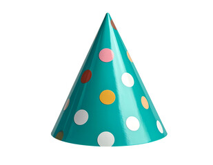 Festive Party Hat: A vibrant party hat, adorned with playful polka dots, embodies the spirit of celebration and joy.