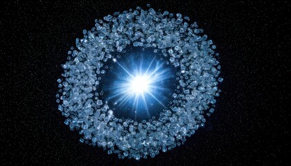 Celestial Bloom - A Cosmic Burst of Light and Ice Crystals.