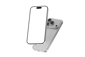 Silver Iphone pro 17 Smartphone Transparent Mockup
