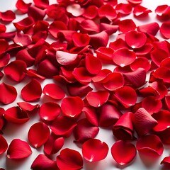 Scattered Red Rose Petals on a White Surface flower