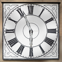 antique clock isolated on white