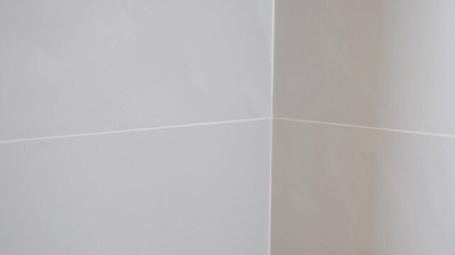 Light Gray Ceramic Tile Wall Texture with Clean Lines, Minimal Modern Interior Background