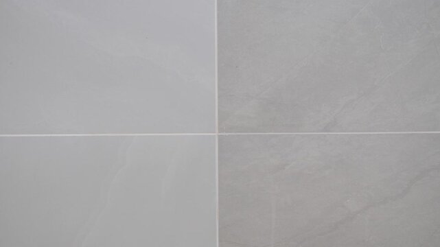 Light Gray Ceramic Tile Wall Texture with Clean Lines, Minimal Modern Interior Background