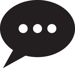Fototapeta premium Black speech bubble with three white dots chat