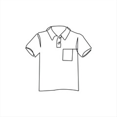 Naklejka premium Polo Shirt single line art Design
