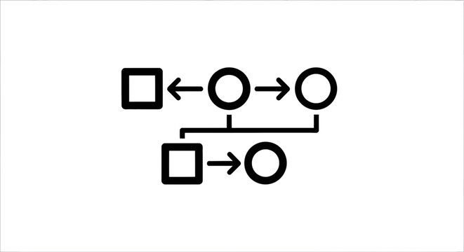 Diagram illustrating a basic flowchart with directional arrows and nodes