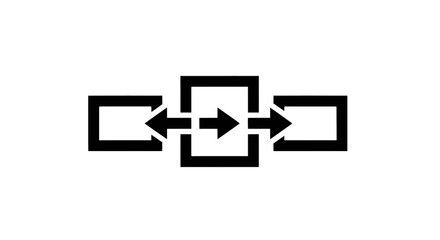 Obraz premium Abstract diagram showing interconnected double arrows forming a looped structure