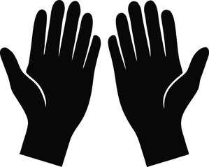 Obraz premium A simple black and white illustration depicting two open human hands facing forward