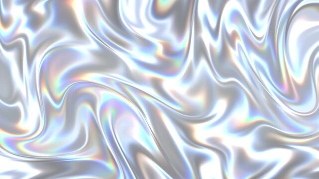 Chrome Liquid Metal Iridescent Glossy Background Video