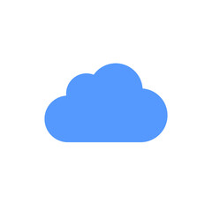 Fototapeta premium A single blue cloud graphic illustration vector image isolated on transparent background