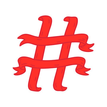 PNG Red ribbon hashtag illustration