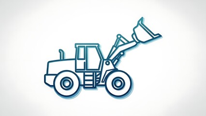 Naklejka premium Modern backhoe loader graphic illustration
