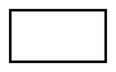 Simple Black Rectangle Outline Frame Border Isolated on White Background