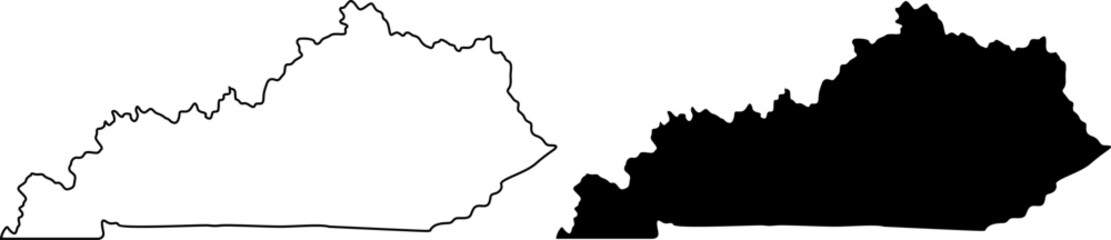 Obraz premium Kentucky state map outline and silhouette