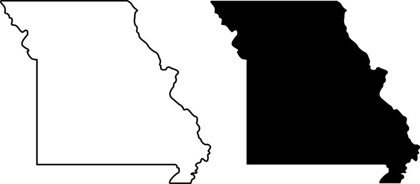 Missouri state map outline and silhouette