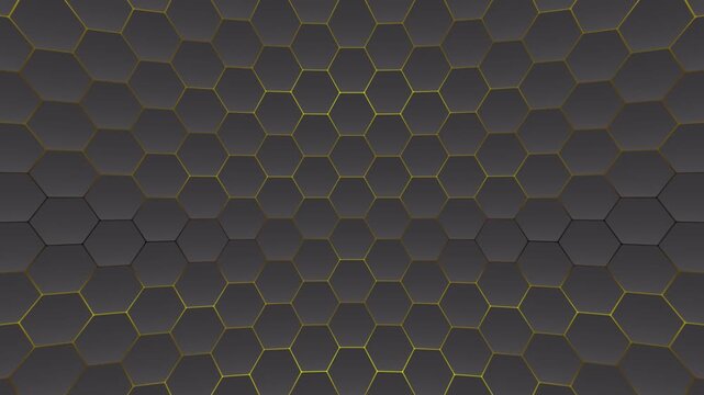 Futuristic Hexagon Grid Background Loop with Glowing Sci-Fi Pattern