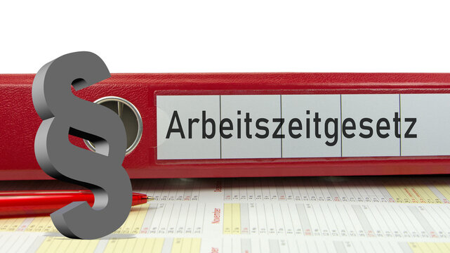Aktenordner mit dem Aufdruck Arbeitszeitgesetz