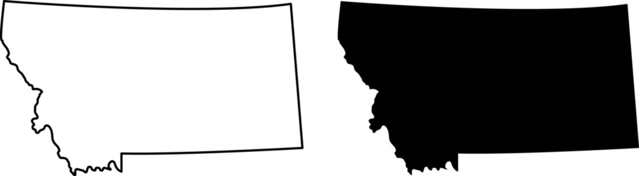 Montana state map outline and silhouette