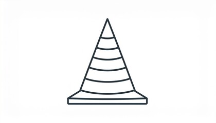 Fototapeta premium Minimalist geometric pyramid stack balance concept line art illustration design