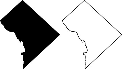 Washington DC map outline and silhouette © mohammad