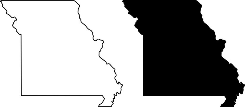 Missouri state map outline and silhouette