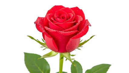 Fototapeta premium Single red rose with dew drops