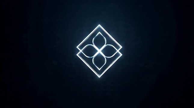Glowing Neon Geometric Shapes Animation Loop.