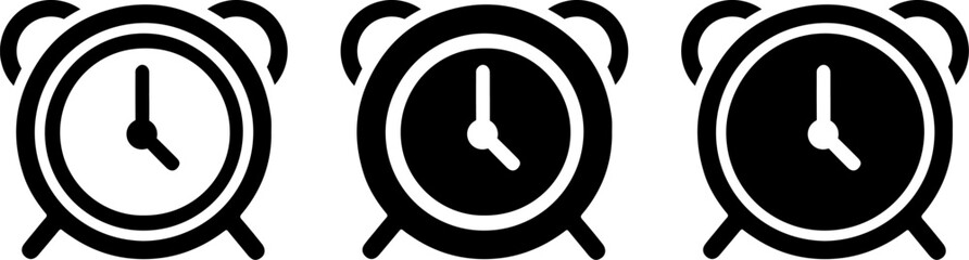 Triple Variation Alarm Clock Icon Set