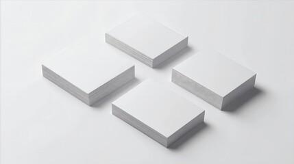 Blank White Business Card Stacks in Clean Minimal Modern Style