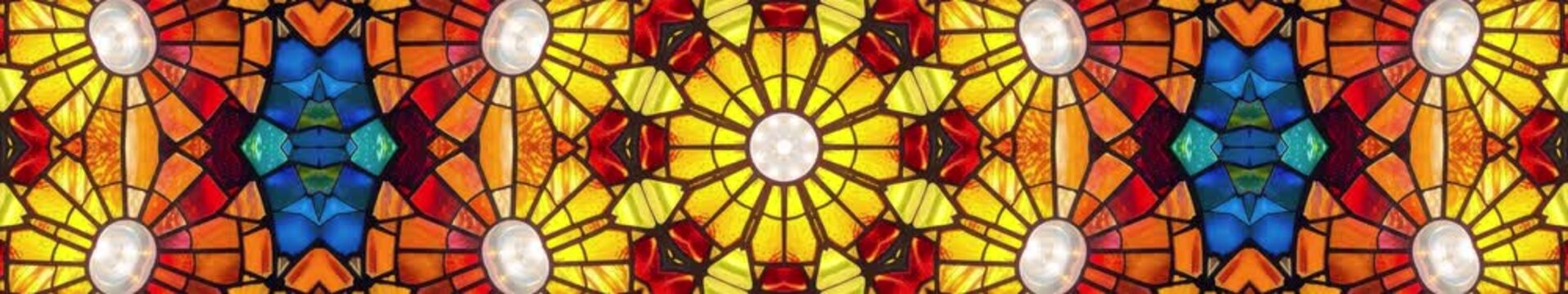 Premium Colorful Kaleidoscope Mosaic Loop | Elegant Widescreen Motion Background