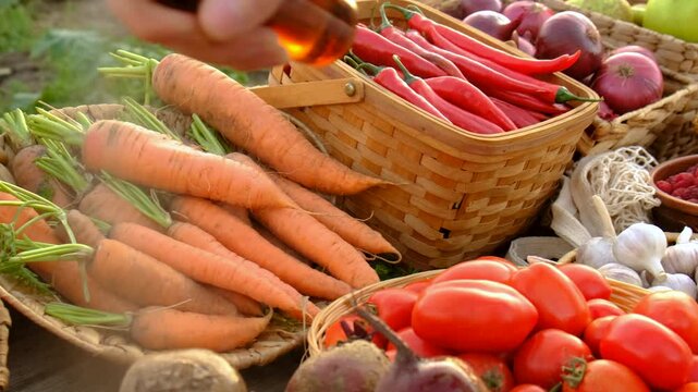 farmers market with vegetables. Selective focus.