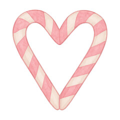 Obraz premium PNG Pink candy cane heart illustration.