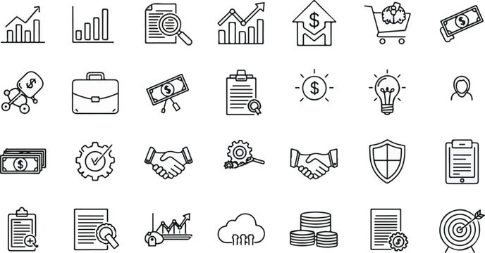 Vector icon set of  , business icon and business growth UI elements  for web and design use