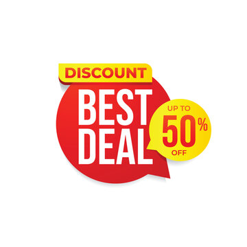 Best deal discount sale up to 50 percent off vector illustration flat design