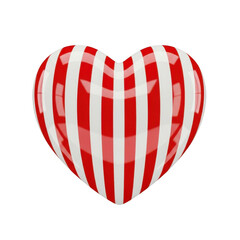 A heart shape with red and white striped pattern on a white background