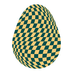 Easter eggs with retro groovy patterns in 60s-70s style. Groovy hippie Happy Easter with distorted psychedelic design. Vector
