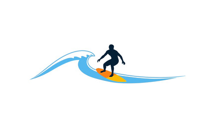 Fototapeta premium Surfer riding vibrant wave on colorful board with skill