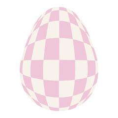 Easter eggs with retro groovy patterns in 60s-70s style. Groovy hippie Happy Easter with distorted psychedelic design. Vector