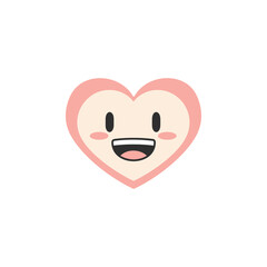 Obraz premium flat illustration vector icon of joyful heart with smiling face, for World Laughter Day Celebrations